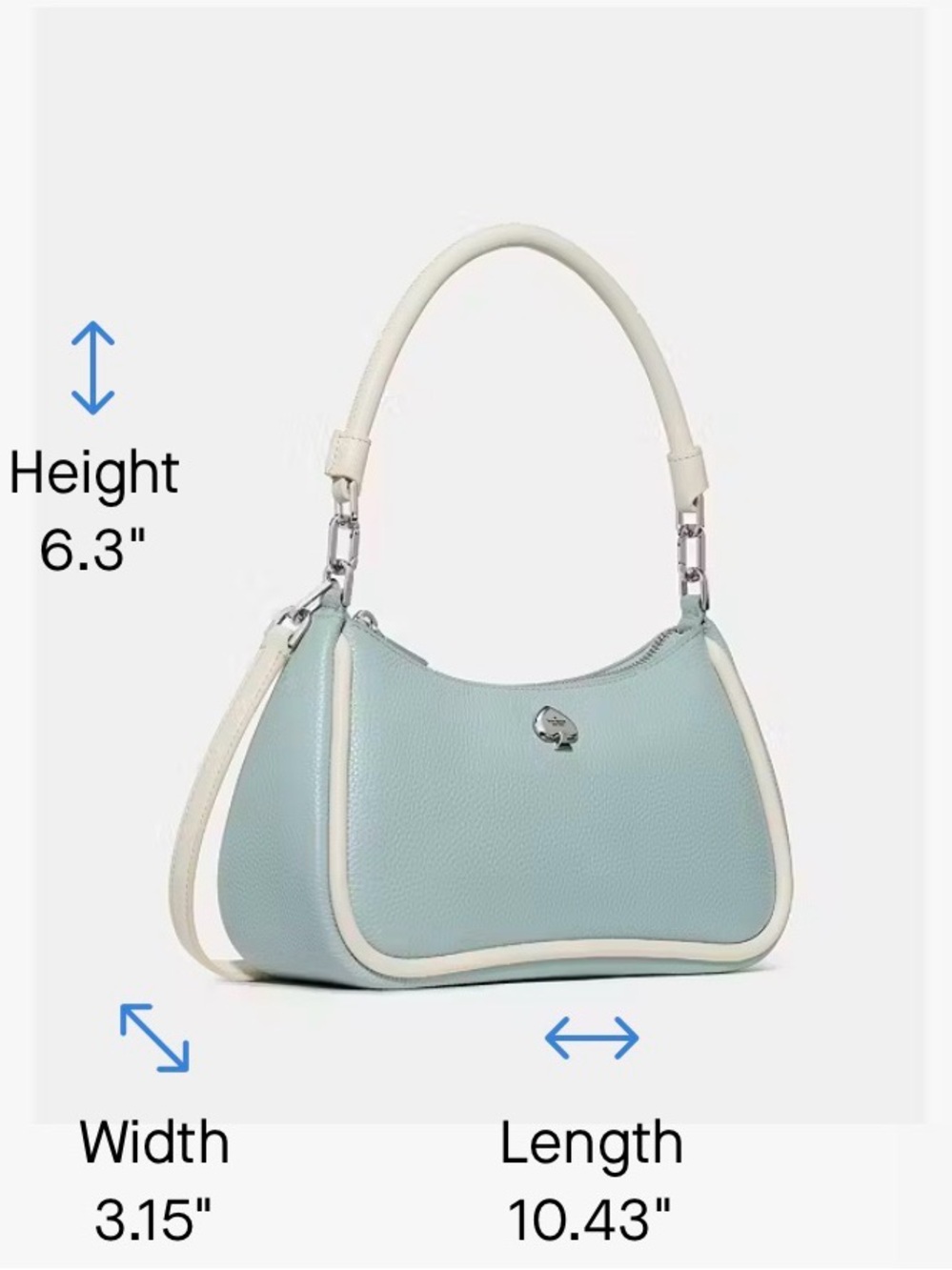 Kate Spade Kayla Pebbled Leather Shoulder Bag with Cream Trim - Picture 3 of 7